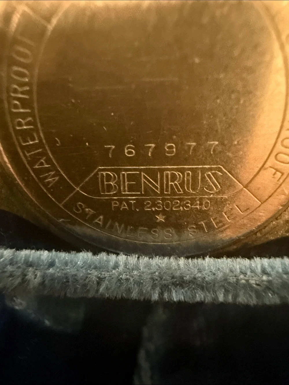 Vintage Benrus 3 Star SS Case Self Winding Watch 1950s